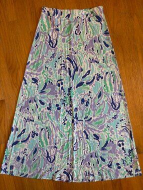 Lilly Pulitzer Nola A-Line Maxi Skirt in Lillys Lilac, Nice Ink Size Small